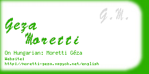 geza moretti business card